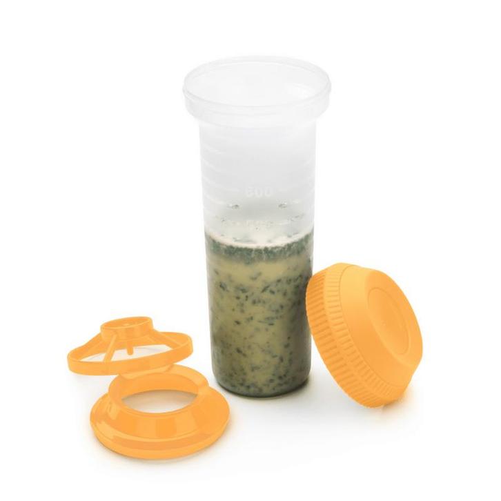 Tupperware Quick Shake 750 ml GeelOranjeTransparant, Huis en Inrichting, Keuken | Tupperware, Nieuw, Ophalen of Verzenden