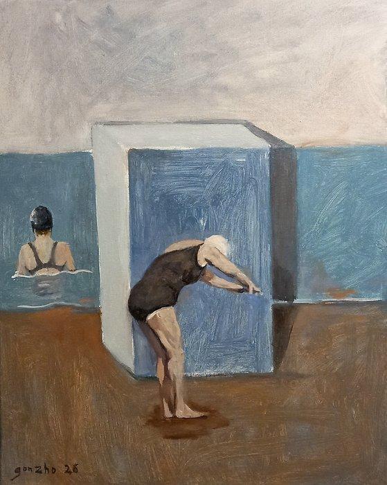 GONZHO - Varada en la arena (No reserve), Antiek en Kunst, Kunst | Schilderijen | Modern