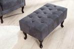 Elegante Chesterfield voetenbank antiekgrijs met, Huis en Inrichting, Nieuw, Ophalen of Verzenden