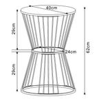 [en.casa] Bijzettafel Fossbergom rond 62xØ40 cm zwart en eik, Huis en Inrichting, Tafels | Bijzettafels, Verzenden, Nieuw