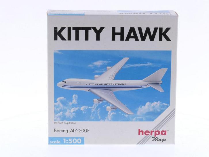 Schaal 1:500 Herpa 502641 Kitty Hawk - Boeing 747-200F Re..., Hobby en Vrije tijd, Modelbouw | Vliegtuigen en Helikopters, Gebruikt