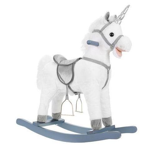Hobbelpaard - Unicorn XL - wit - met zitting handvatten en, Kinderen en Baby's, Speelgoed | Babyspeelgoed, Verzenden