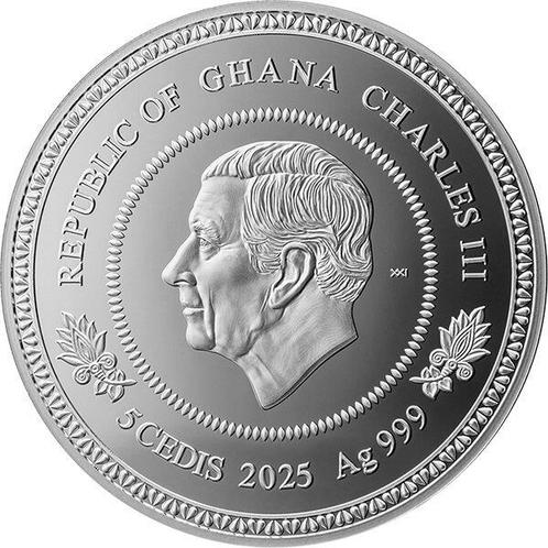 Ghana. 5 Cedis 2025 Autumn Tree of Life, 1 oz, proof (.999), Postzegels en Munten, Munten | Europa | Niet-Euromunten