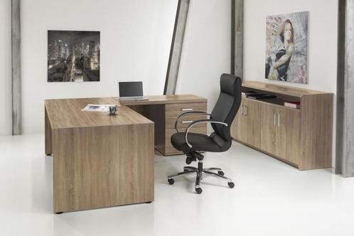 Directiebureau Robson eiken 210x210cm met ladeblok, Huis en Inrichting, Bureaus, Ophalen of Verzenden