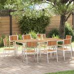 vidaXL Tuinstoel 8 pcs Bruin 56 x 54.5 x 87cm Massief, Tuin en Terras, Verzenden, Nieuw