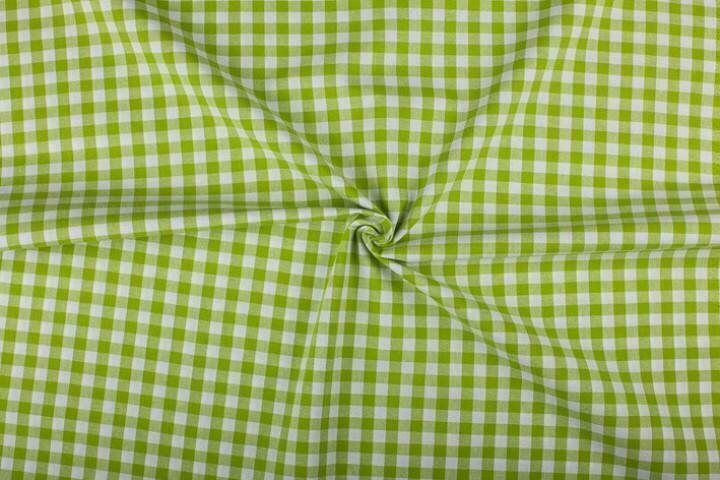 Geruite stof limoengroen wit geruit - 10mm geruit, Hobby en Vrije tijd, Stoffen en Lappen, 120 cm of meer, 200 cm of meer, Groen
