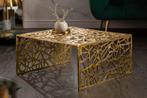 Handgemaakte salontafel ABSTRACT 60cm aluminium goud in Gap, Huis en Inrichting, Tafels | Salontafels, Ophalen of Verzenden, Nieuw