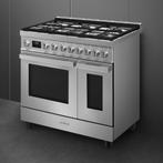 Smeg CPF92GMX Portofino Dual Fuel Fornuis 90 cm RVS 6 pits, Ophalen of Verzenden, Nieuw