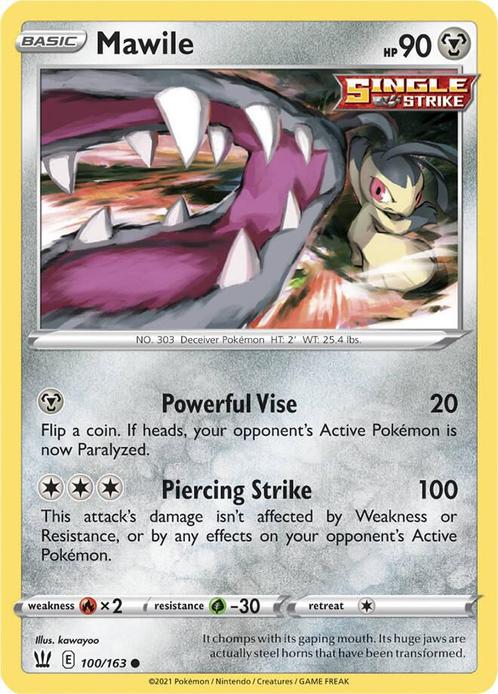 Mawile 100/163 Battle Styles, Hobby en Vrije tijd, Verzamelkaartspellen | Pokémon, Losse kaart, Nieuw, Foil, Ophalen of Verzenden