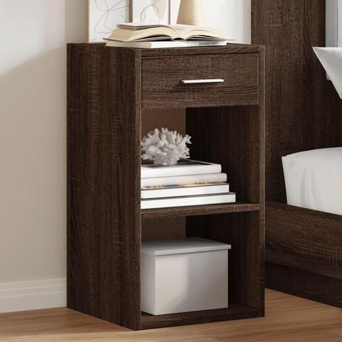 vidaXL Nachtkastje 35x34x65 cm bewerkt hout bruin, Huis en Inrichting, Slaapkamer | Nachtkastjes, Nieuw, Hout, Verzenden