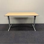 Tweedehands lensvelt slinger bureau 160x80 cm, Trespa licht, Ophalen of Verzenden, In hoogte verstelbaar, Gebruikt, Bureau