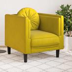 vidaXL Fauteuil met kussen fluweel geel, Verzenden, Nieuw, Eenpersoons, Stof