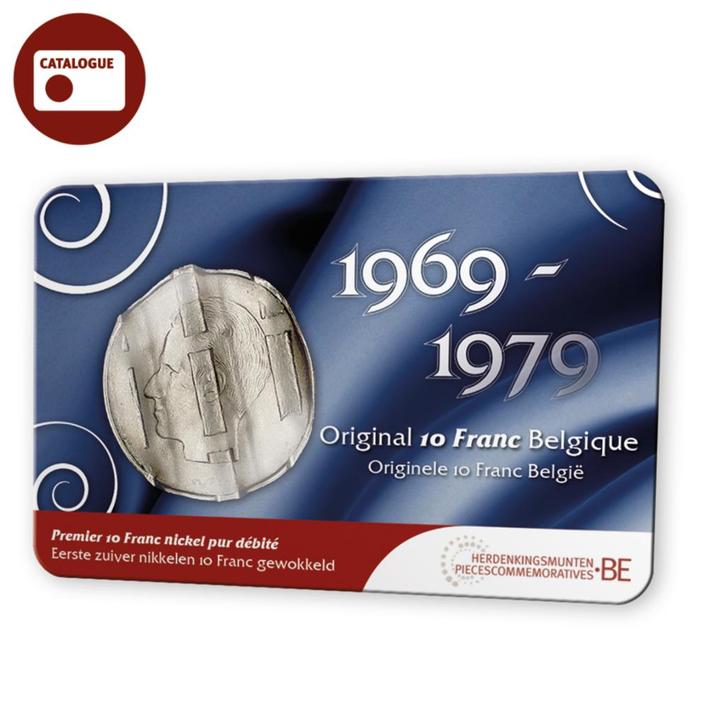 België Munt 10 Frank België 1969-1979 WOKKEL in coincard FR, Postzegels en Munten, Munten | België, Verzenden