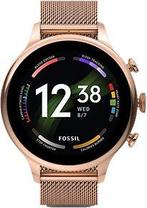 Fossil FTW6082 42 mm roségoud met een Milanese polsband goud, Verzenden, Zo goed als nieuw