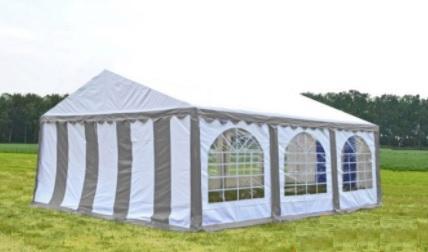 Premium Partytent PVC 5x6x2 mtr in Wit-Grijs (5x6 meter), Tuin en Terras, Partytenten, Partytent, Nieuw, 2 meter of meer, Verzenden