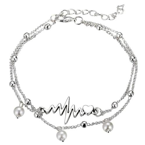 Fako Bijoux® - Enkelbandje - Enkelsieraad - Heartbeat Duo -, Sieraden, Tassen en Uiterlijk, Enkelbandjes en Enkelkettinkjes, Verzenden