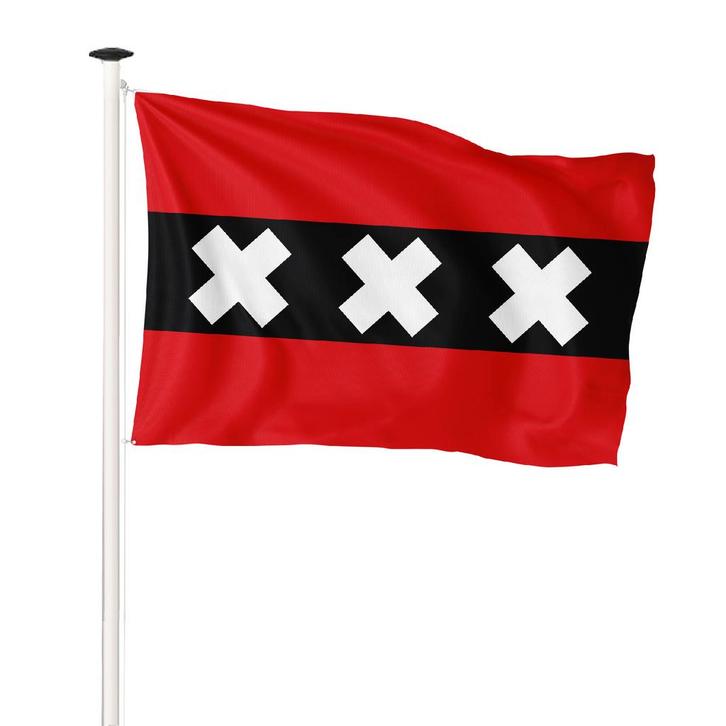 Vlag Amsterdam 100x150cm (voor gevelstok), Diversen, Vlaggen en Wimpels, Nieuw