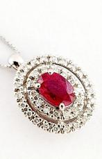 Ketting met hanger - 18 karaat Witgoud - 2.14ct. tw. Diamant, Sieraden, Tassen en Uiterlijk, Antieke sieraden