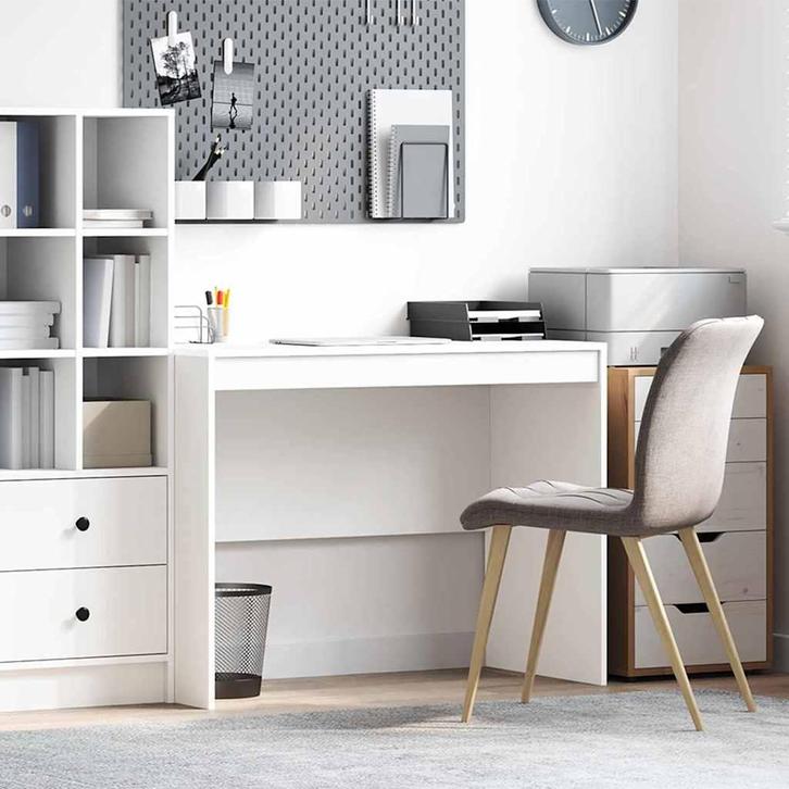 vidaXL Bureau Wit 100 x 50 x 76 cm Bewerkt hout, Huis en Inrichting, Bureaus, Nieuw, Verzenden