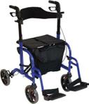 OpvouwbareRollator Duo Deluxe - Rollator en rolstoel in één