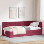 vidaXL Hoekbedframe met hoofdeinde Wijnrood 90 x 200 cm, Verzenden, Nieuw, Rood, Hout