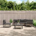 vidaXL 6-delige Loungeset met kussens poly rattan, Verzenden, Nieuw, Rotan, Loungeset