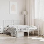 vidaXL Bedframe met hoofd- en voeteneinde metaal wit 120 x, Verzenden, Wit, Metaal, Nieuw