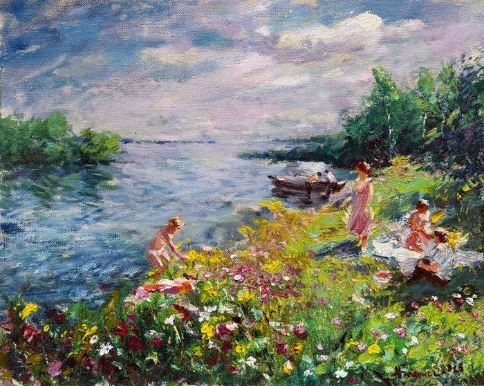 Anatoly Belonog (1946) - Splendid Summer - Champs Fleuris au, Antiek en Kunst, Kunst | Schilderijen | Klassiek