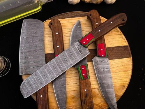 Keukenmes - Amerikaans Multi Wood & roze hout en buffelhoorn, Antiek en Kunst, Antiek | Keukenbenodigdheden