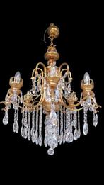 Kroonluchter - Verguld messing - Antieke kristal glans, Antiek en Kunst, Antiek | Lampen