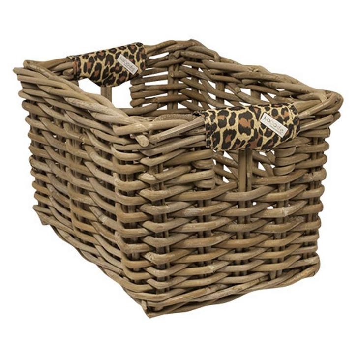 Wicked Rieten Fietsmand XL Panthar grijs, Fietsen en Brommers, Fietsaccessoires | Fietsmanden, Nieuw, Verzenden