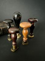 Europese Messing, Hout 5 Cachets Monogrammes - 7 cm