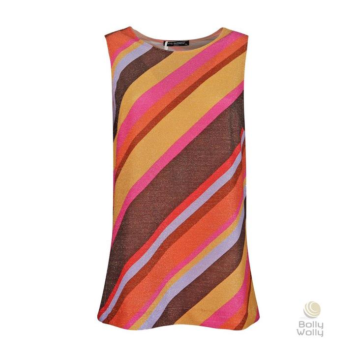 Ana Alcazar • gestreepte lurex top • 34, Kleding | Dames, Tops, Bruin, Nieuw, Maat 34 (XS) of kleiner, Verzenden