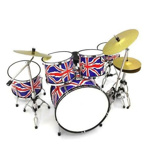 Miniatuur decoratief Engelse vlag drumstel, Verzamelen, Muziek, Artiesten en Beroemdheden, Overige typen, Nieuw, Ophalen of Verzenden