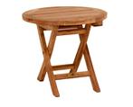 Ronde opklapbare teakhouten tuinsalontafel Ø50 cm – compact, Ophalen of Verzenden, Nieuw