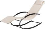 Luxe Beige Schommel Ligstoel - Tuin | Tweedekansje | OP = OP, Tuin en Terras, Tuinstoelen, Ophalen of Verzenden, Nieuw, Textileen