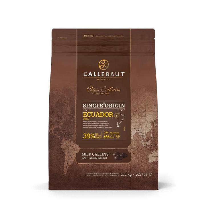 Callebaut Chocolade Callets Melk Arriba Ecuador (39%) 2,5kg, Hobby en Vrije tijd, Taarten en Cupcakes maken, Nieuw, Verzenden