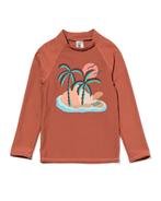 HEMA Kinderzwemshirt UPF40+ palmbomen bruin, Verzenden, Nieuw