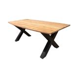 Actie! Eettafel Vitoria | Bruuts | 200 | Acacia | Van €1199,, Vijf personen of meer, Overige vormen, Modern | Industrieel | Luxe 
