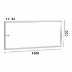 Spiegel Topa Silhouette 160x70x2.5 cm Aluminium Zwart, Ophalen of Verzenden, Nieuw