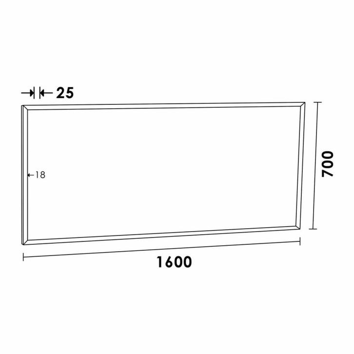 Spiegel Topa Silhouette 160x70x2.5 cm Aluminium Zwart, Huis en Inrichting, Woonaccessoires | Spiegels, Ophalen of Verzenden