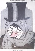 Hitler met diplomatieke verkoudheid op spotprent (Lithos), Antiek en Kunst, Verzenden