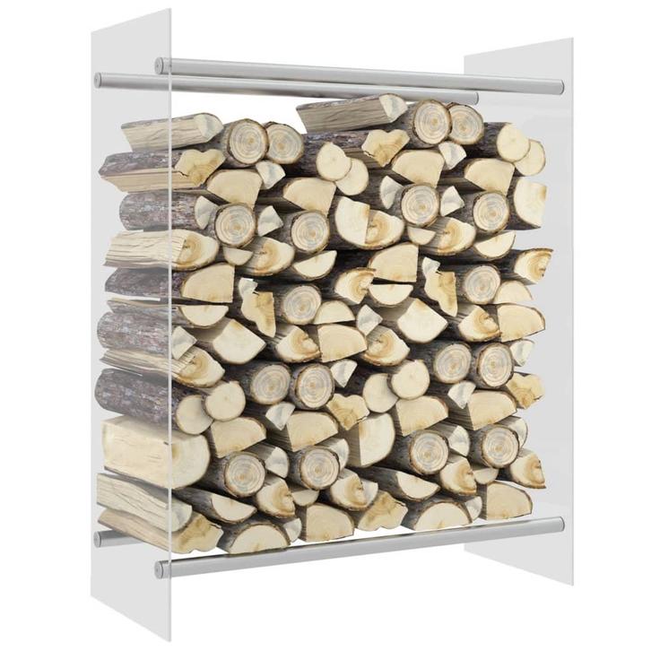 vidaXL Haardhoutrek 80x35x100 cm gehard glas transparant, Huis en Inrichting, Kachels, Nieuw, Verzenden