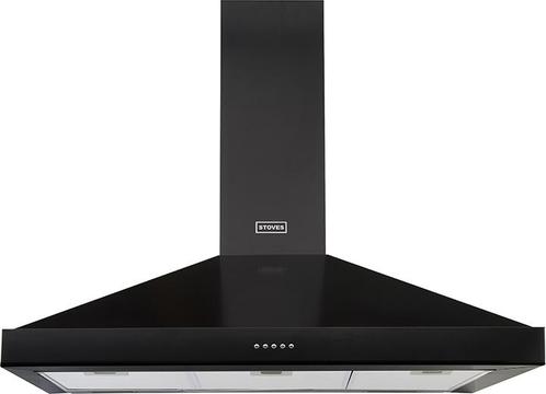 Stoves S900 Ster Chim 90 Black wand afzuigkap - zwart - 90 c, Witgoed en Apparatuur, Afzuigkappen, Vrijstaand, Wandschouwkap, Nieuw