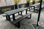 Rockwood® Picknicktafel Beuk - Zwaar Kunststof - Mineral, Tuin en Terras, Ophalen of Verzenden, Nieuw, Rechthoekig, Hout