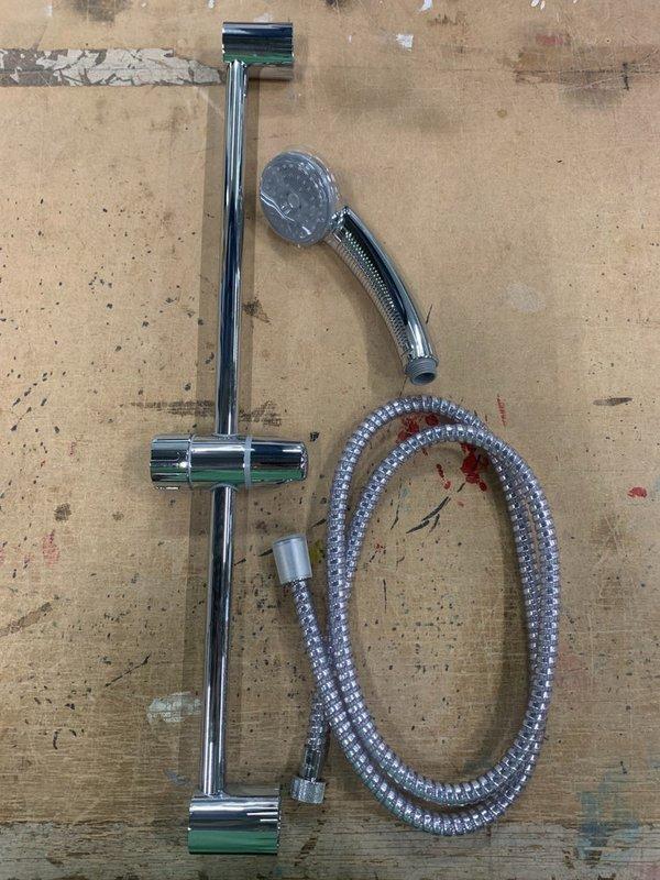 Bossini glijstang 57 cm met handdouche chroom geribbelde, Doe-het-zelf en Verbouw, Sanitair, Douche, Nieuw, Chroom, Ophalen of Verzenden