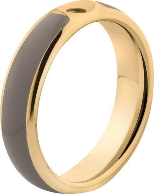 Melano Twisted Tracy resin ring - dames - goldplated + taupe, Sieraden, Tassen en Uiterlijk, Ringen, Verzenden