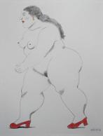 Fernando Botero (1932-2023) - Figura di donna di profilo, Antiek en Kunst