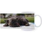 Beker - Franse Bulldog Pup op Kleed NIEUW, Huis en Inrichting, Keuken | Servies, Ophalen of Verzenden, Nieuw