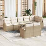 vidaXL Tuin Sofa Set 9 pcs poly rattan, Tuin en Terras, Verzenden, Nieuw, Rotan